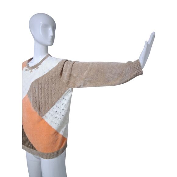 Y2k Vtg Alfred Dunner Chenille Crew Grungecore Women XL Grandpa Sweater - Picture 2 of 12